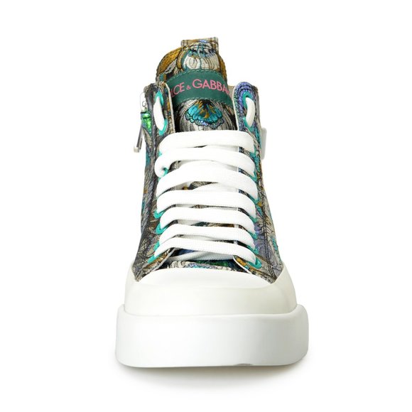 Dolce & Gabbana Women's High Top Floral Print Athletic Sneakers Shoes US 6 IT 36 - Picture 5 of 9